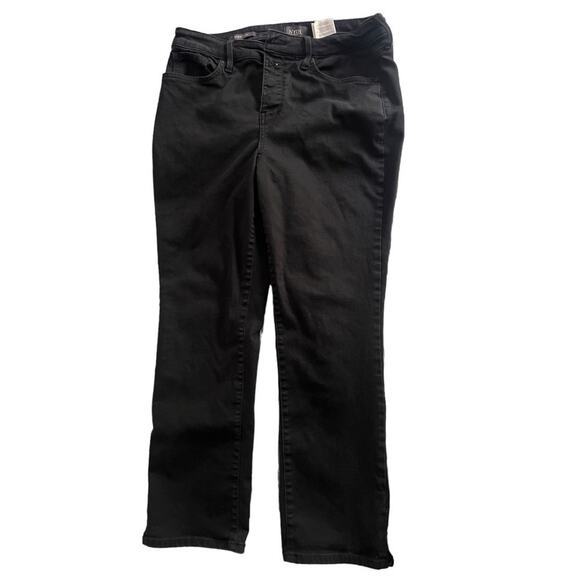 NYDJ Black Sheri Slim Button Fly Capri Jeans Size 10 - Picture 1 of 4